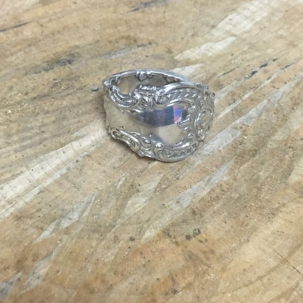 Sterling Spoon Band Ring with Awesome Detail