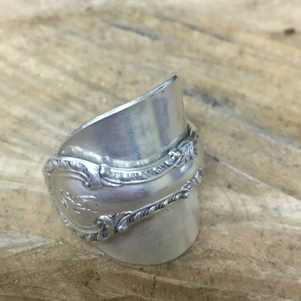 Sterling Demitasse Wrap Ring with Initial
