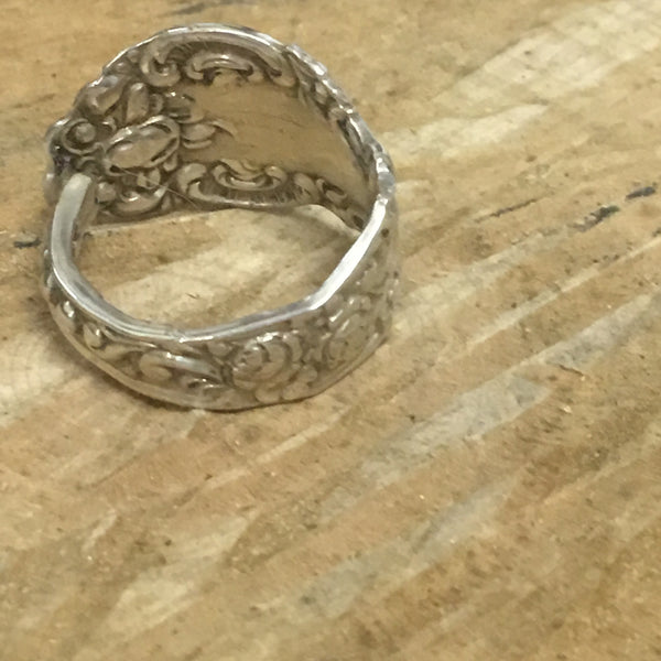 Sterling Spoon Band Ring with Awesome Detail
