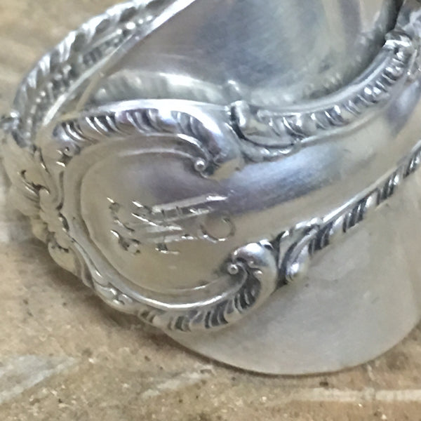 Sterling Demitasse Wrap Ring with Initial