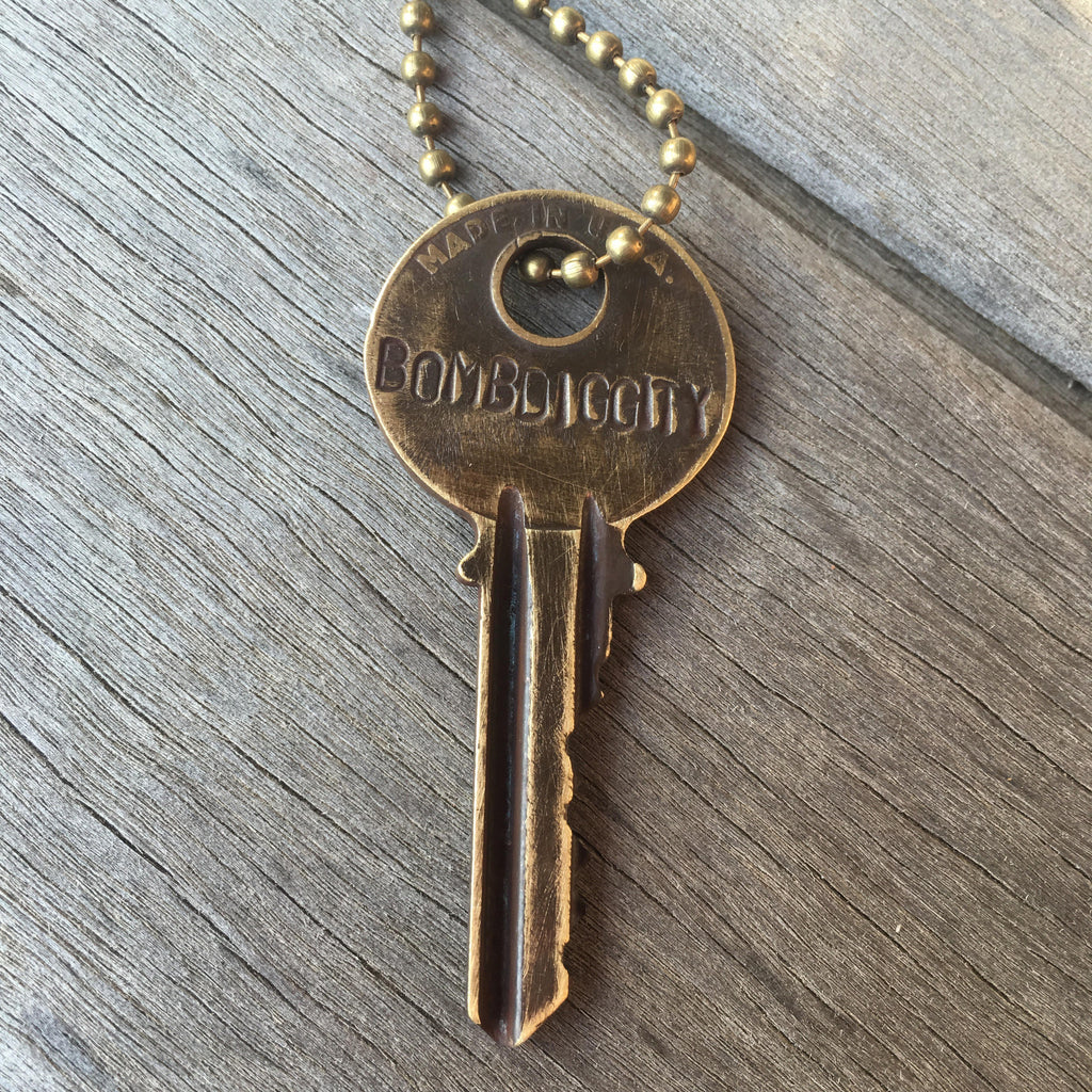 Vintage BOMBDIGGITY Stamped Key Necklace – BE BombDiggity